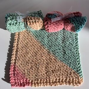 Hand Knitted Cotton Blend Dishcloths